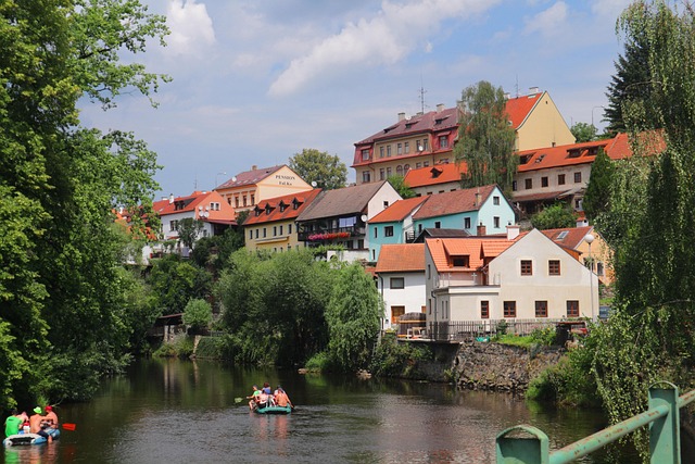 vodáci v Českém Krumlově