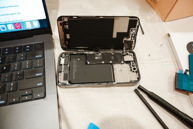 iPhone na stole
